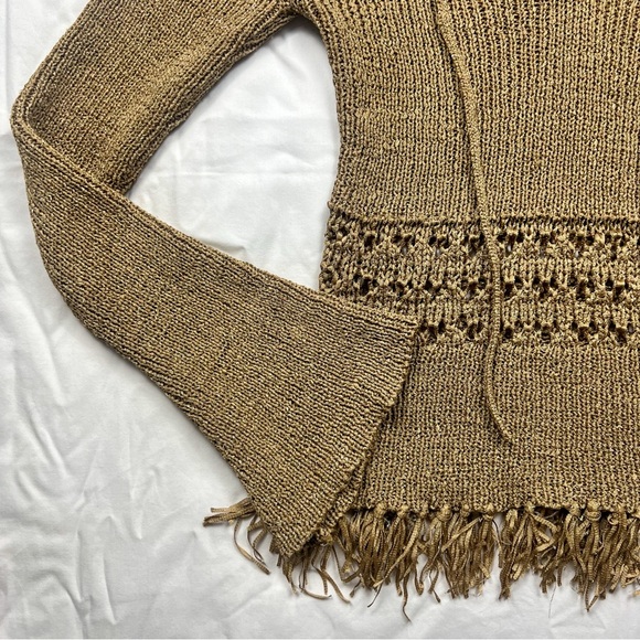 Vintage XOXO Knit Crochet Fringe Sweater - Picture 3 of 6